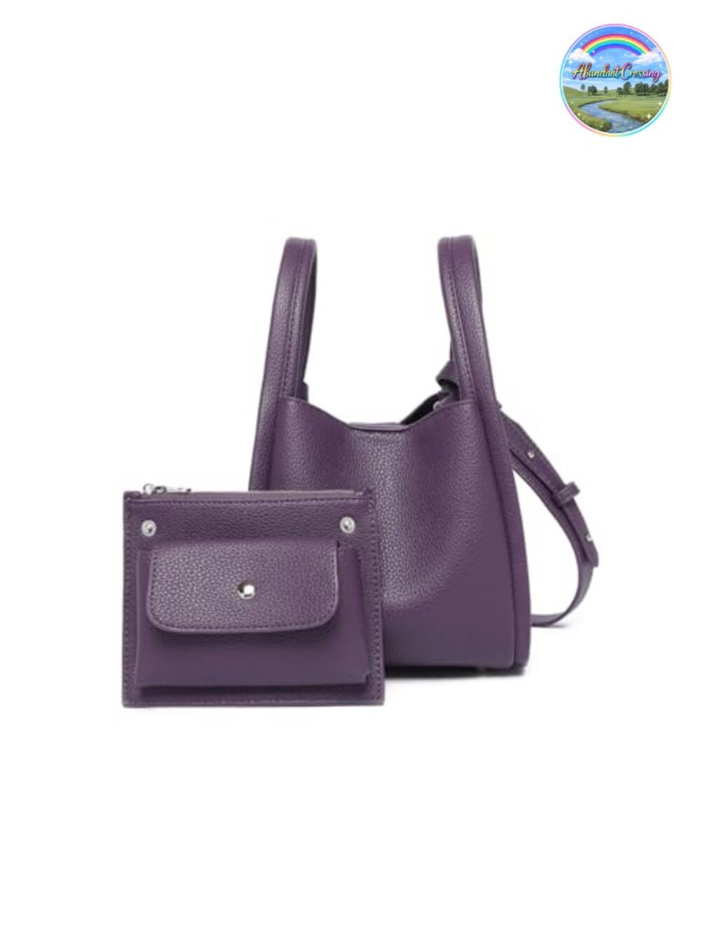 Mini PU Bucket Bag Crossbody Purse Magnetic Closure
